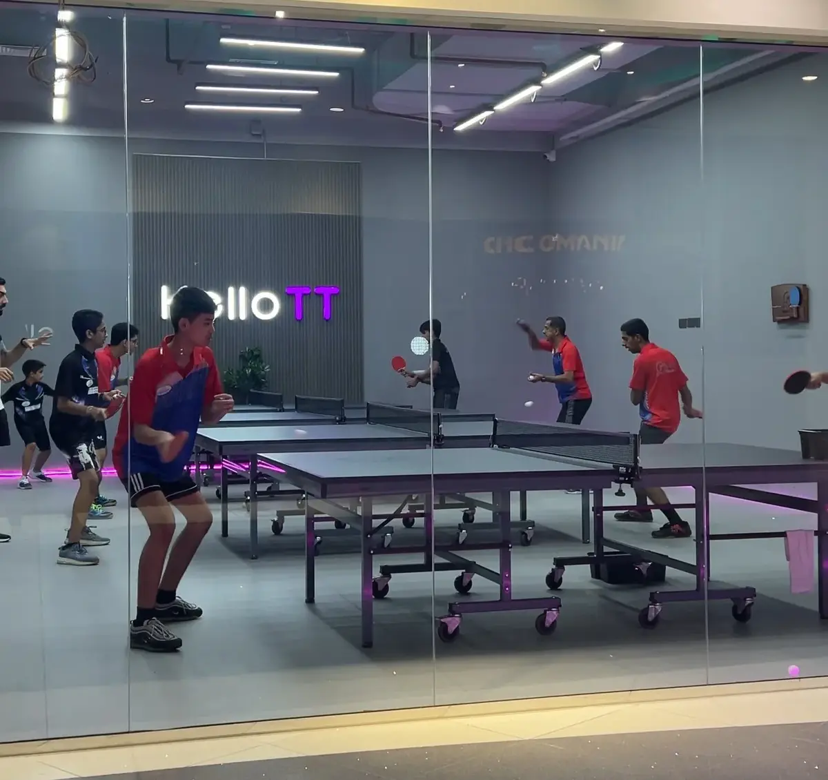 Advanced players practising footwork and speed drills