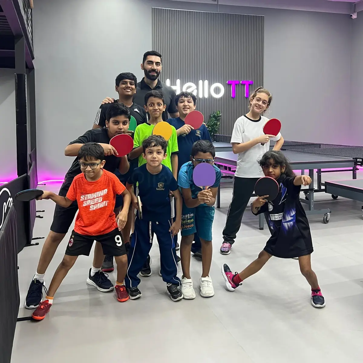 The kids and youth group with their coach